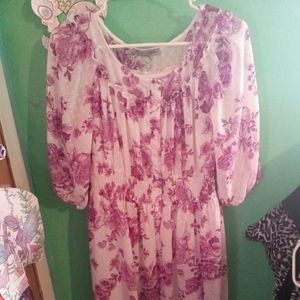 Danny and Nicole Size 12 Lavender and White Calf length dress